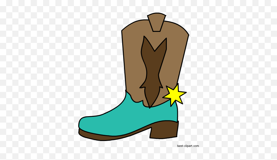 Western Cowboy Cowgirl Free Clip Art - Cowboy Boot Emoji,Cowboy Boot Emoji