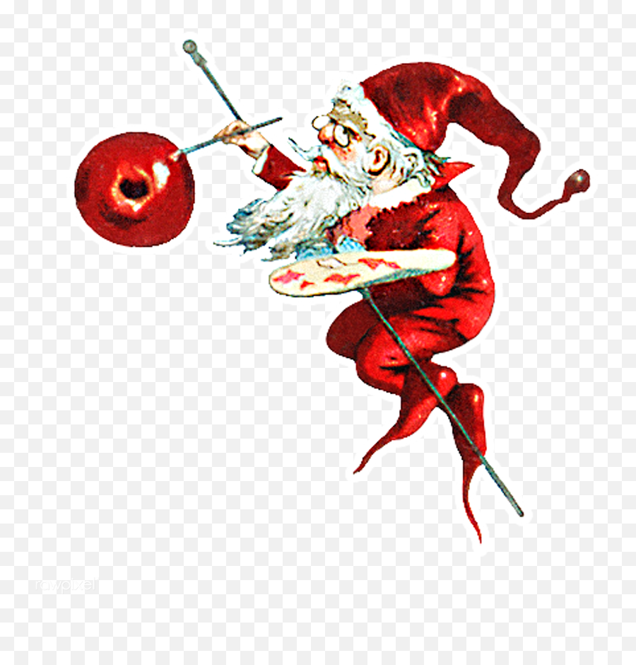 Download Premium Png Of Santa Elf Painting Berry Sticker Transparent Png - Cute Vintage Christmas Transparent Emoji,Emoji Christmas Ornaments