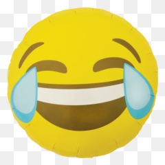 Emoji Crying Laughing Foil Round 18in45cm - Face With Tears Of Joy