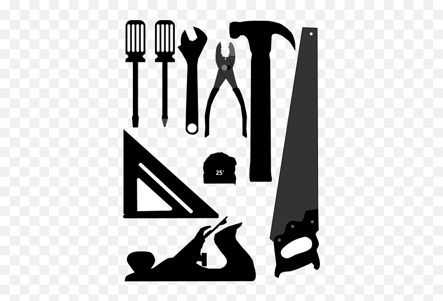 Hammer And Wrench Web Tool Icons Png - 4670 Transparentpng Carpentry Tool Clipart Black And White Emoji,Hammer And Wrench Emoji