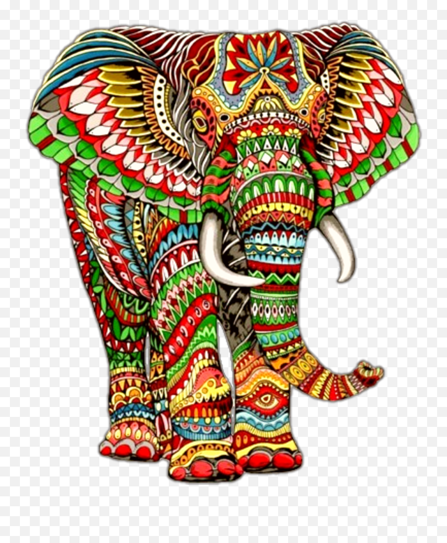 Mandala Sticker - Tapisserie Elephant Clipart Full Size Elephant Tapestry Emoji,Elephant Emojis