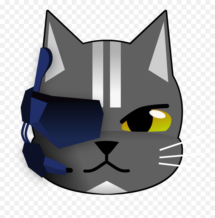 Spy Headset Google Glass Cat Animal - Futuristic Cat Emoji,Magnifying Glass Fish Emoji