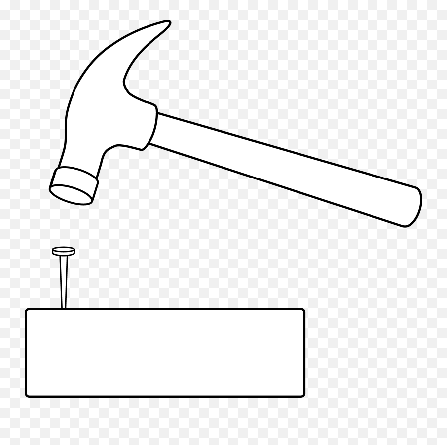 2322 Hammer Free Clipart - Hammer Hitting Nail Cartoon Emoji,Hammer And Wrench Emoji