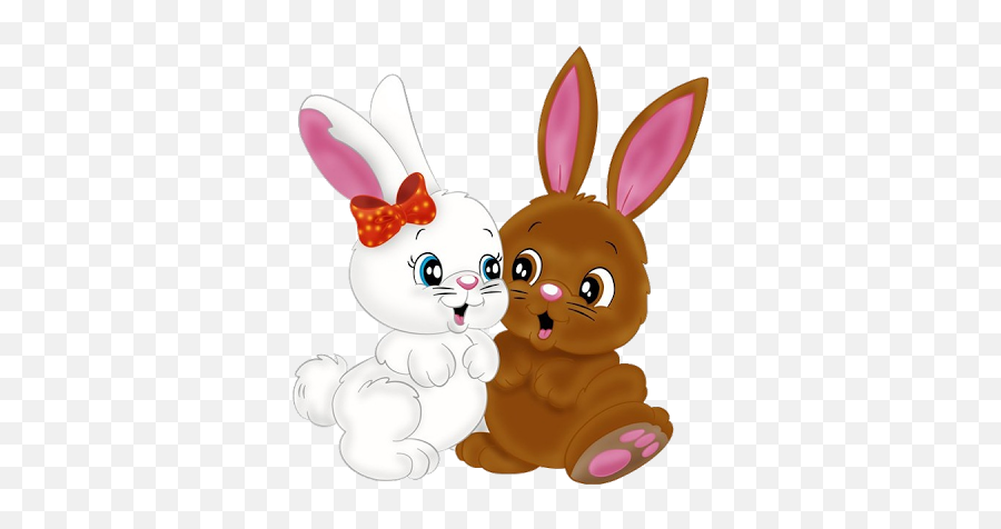 Bunnies Cartoon Free Download Clip Art - Baby Bunny Rabbit Cartoon Emoji,Easter Bunny Emoticon