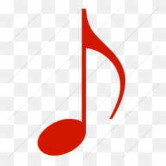 Simple Red Classica Music Note Icon - Symbol Emoji