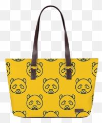 Panda Outline Brown Horizontal Tote Bag - Tote Bag Emoji,Zip It Emoticon