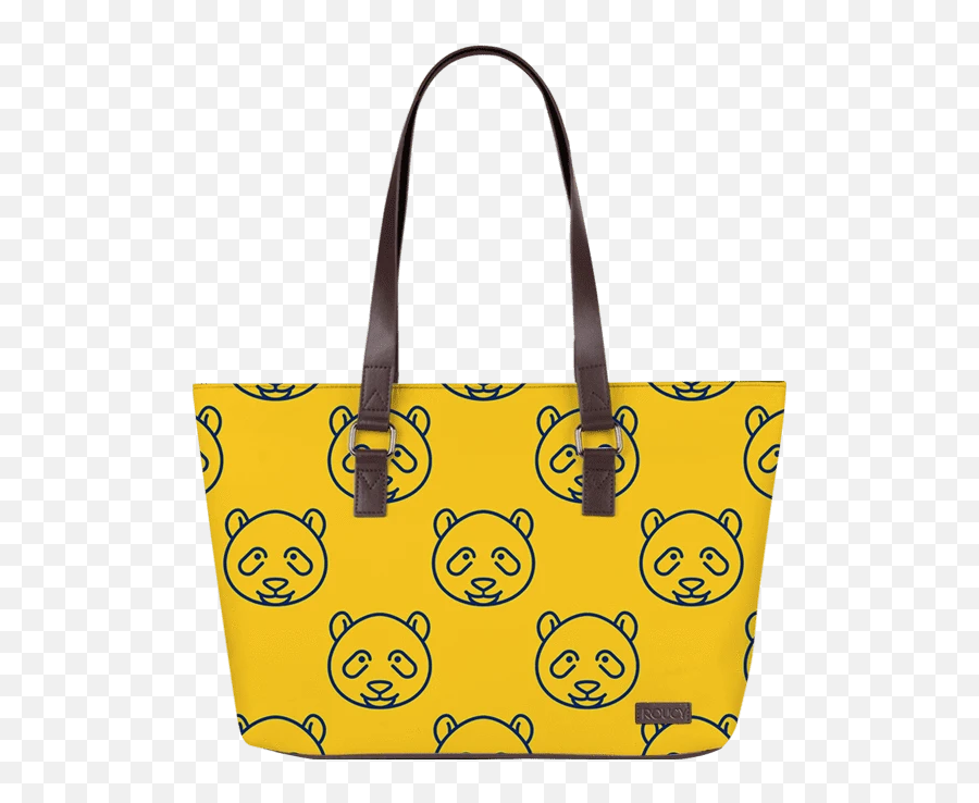 Panda Outline Brown Horizontal Tote Bag - Tote Bag Emoji,Zip It Emoticon