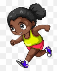 Black Girl Running Clipart Emoji