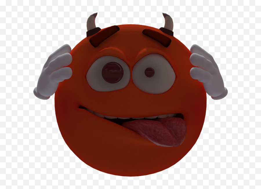 Smiley Devil Horns - Cartoon Emoji,Devil Horns Emoji