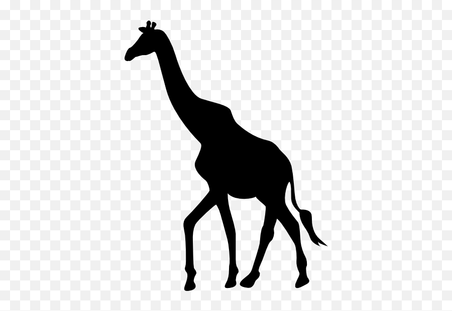 Giraffe Walking Silhouette Sticker - Silhouette Giraffe Walking Emoji,Giraffe Emoji