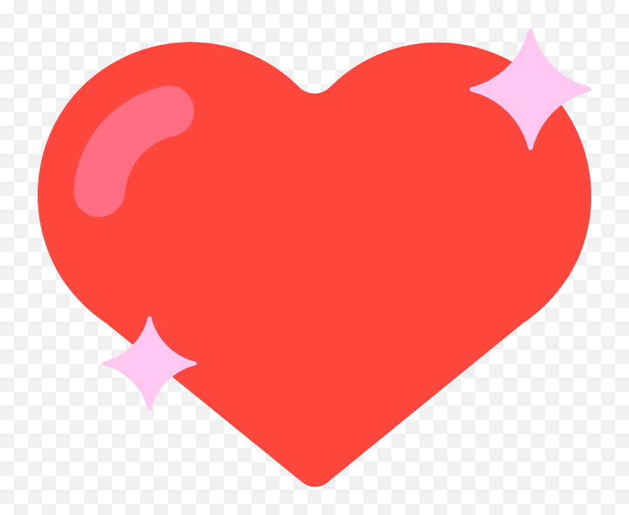 Sparkling Heart Emoji Clipart - Heart Flat Design Png,Sparkling Heart Emoji