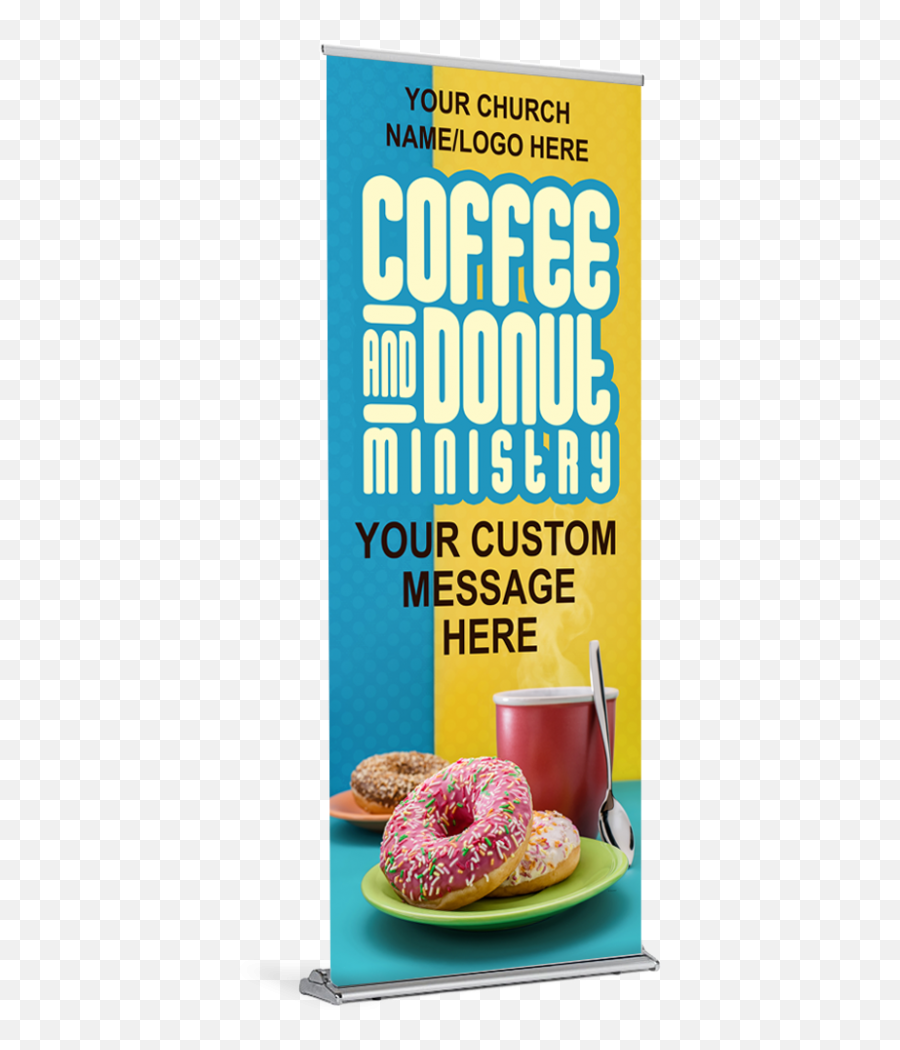 Coffee U0026 Donuts Ministry Custom Banner Customizable - Tampon Signs Emoji,Emoji Donuts