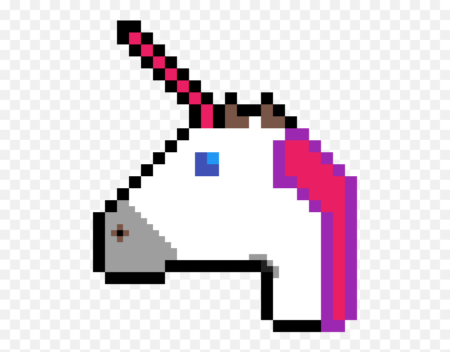 Unicorn Head - Eva 01 Pixel Art Emoji,Unicorn Emoji