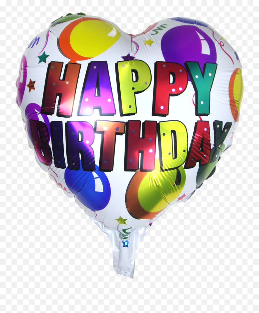 17 Inch Heart Shape Happy Birthday Balloon - Real Birthday Balloons Png Emoji,Emoji Balloons