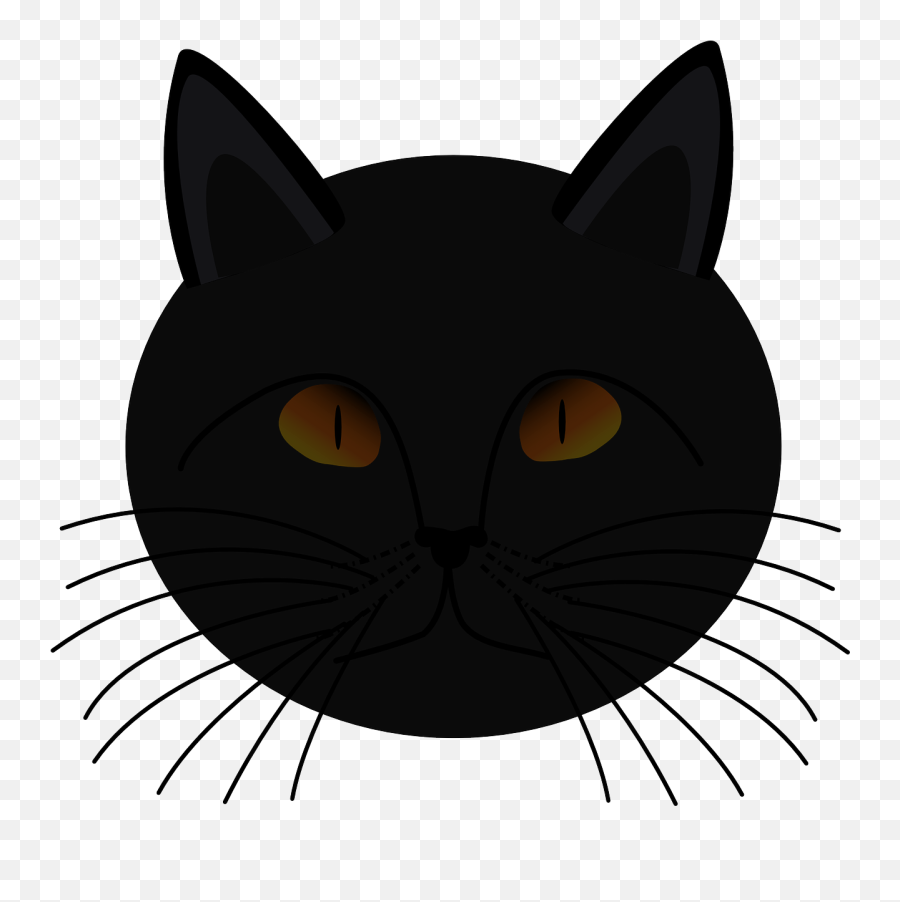 Whiskers Cat Animal Black Face - Friday The 13th Are You Superstitious Emoji,Sleeping Cat Emoji