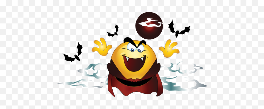 Dracula Smiley Emoticon Clipart - Smiley Dracula Emoji,Dracula Emoticon