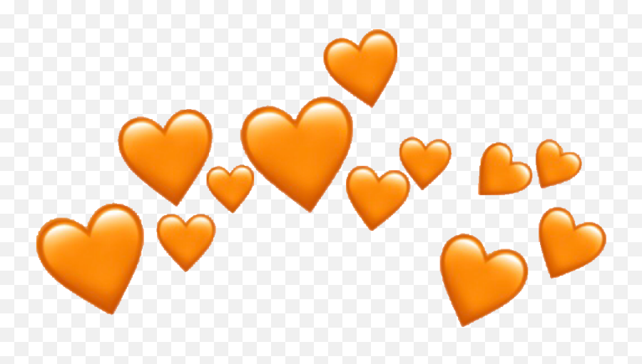 Heartcrown Orangeheart Emojicrown Emoji - Transparent Heart Crown,Orange Emoji