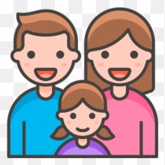Family Man Woman Girl Free Icon Of - Emoji Familia Png