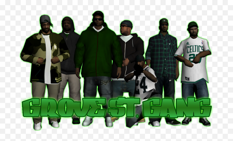 Grove Street Gang - Crews Gtaforums Grove Street Gang Emoji,Gangster ...