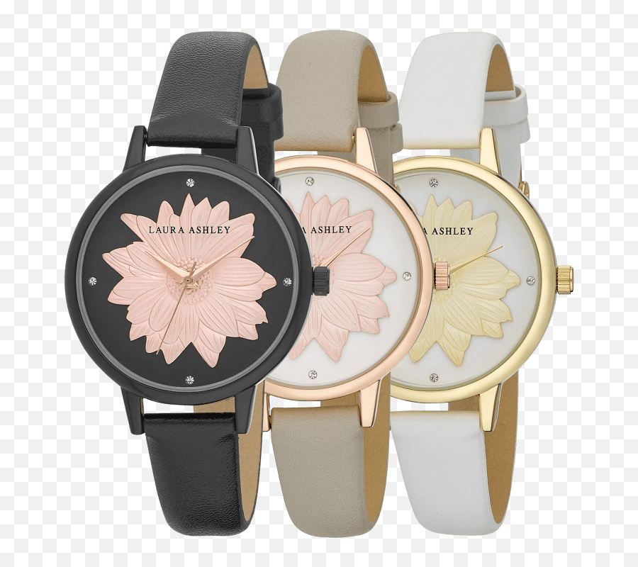 Laura Ashley Round Dial Strap - Laura Ashley Ladies Round Flower Watch Emoji,Emoji Level 93