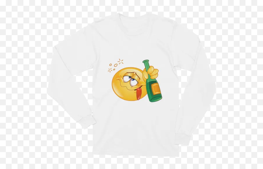 Unisex Drunk Emoji Long Sleeve T - Shirt,What Is The Emoji For Drunk