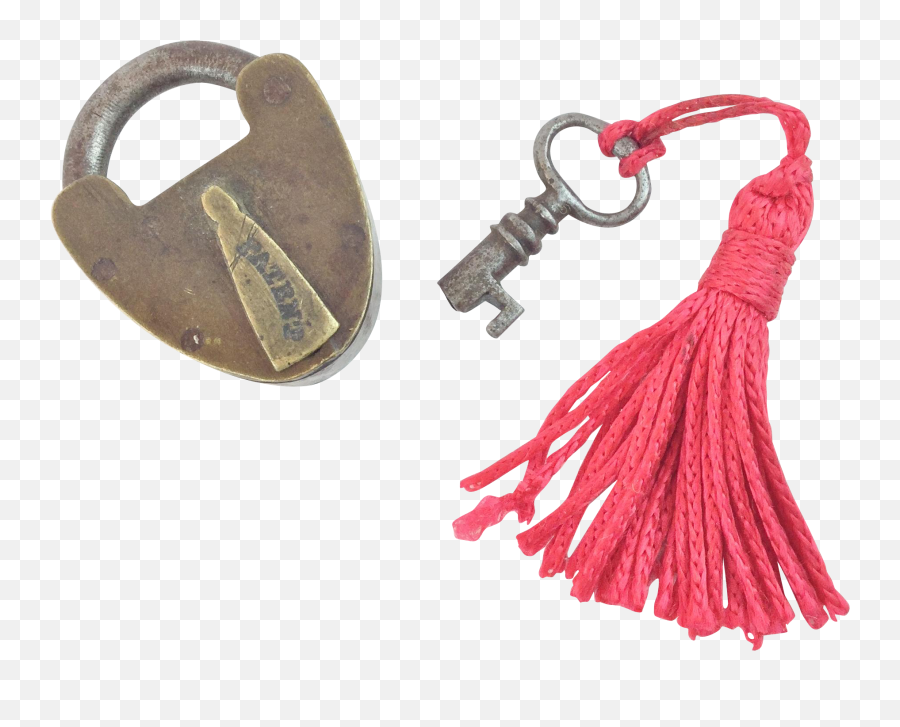 Antique Miniature Brass Lock Key From - Chain Emoji,The Lock Emoji