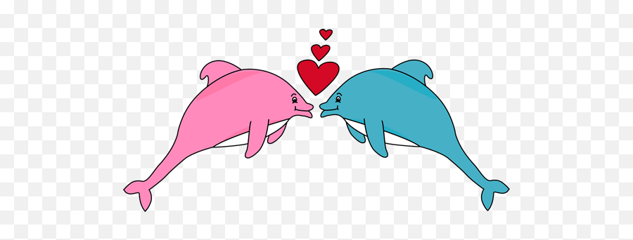 Valentine S Day Dolphins Clip Art Valentine S Day Dolphins - Valentine Dolphin Clipart Emoji,Dolphin Emoji