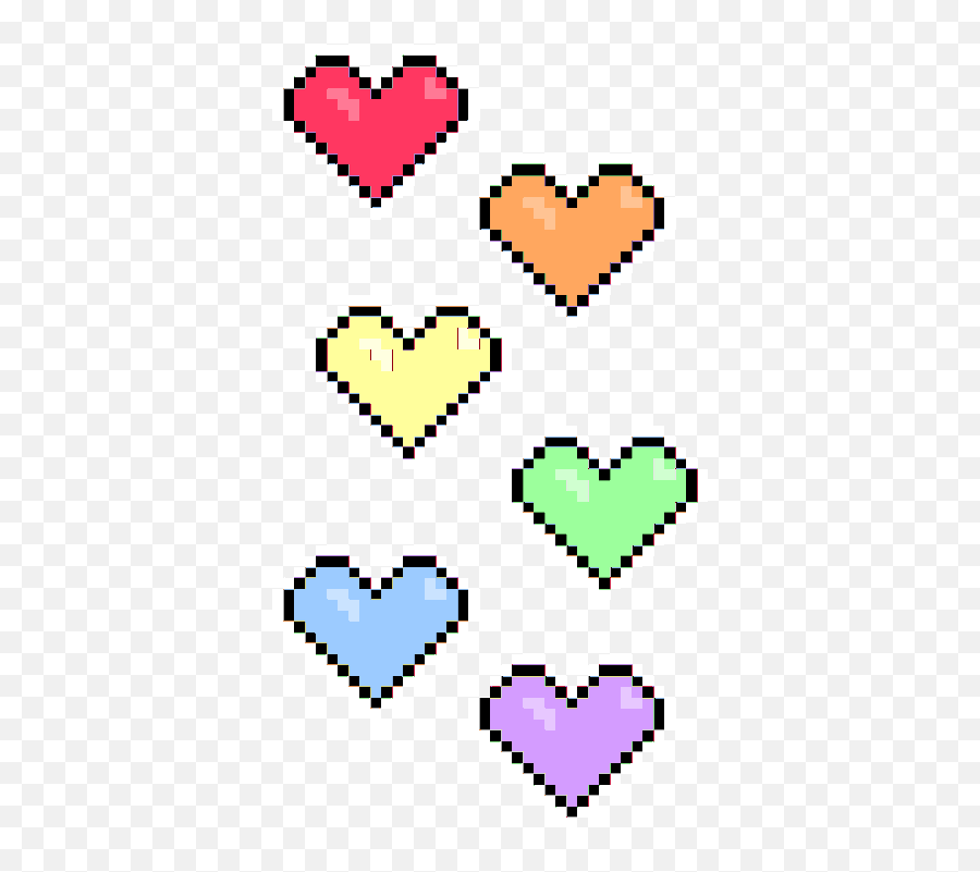 Colorful Pixel Hearts - Girly Emoji,Revolving Heart Emoji