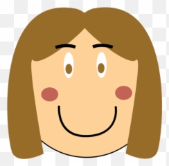 Cartoon Smiling Girl Head Vector Image - Face Clipart Emoji