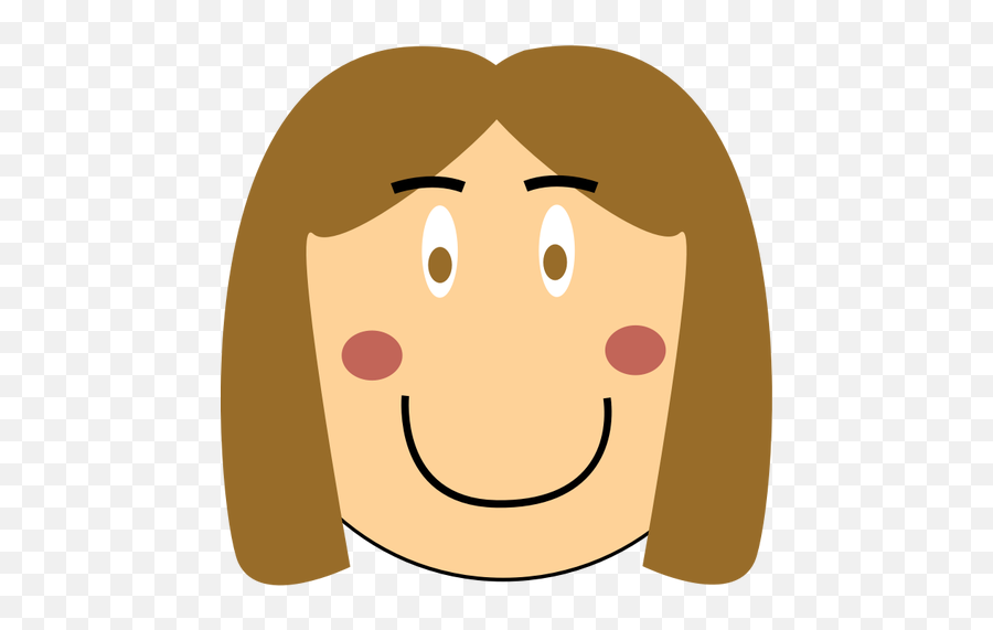 Cartoon Smiling Girl Head Vector Image - Cartoon Girl Face Clipart Emoji,Asian Emoticon