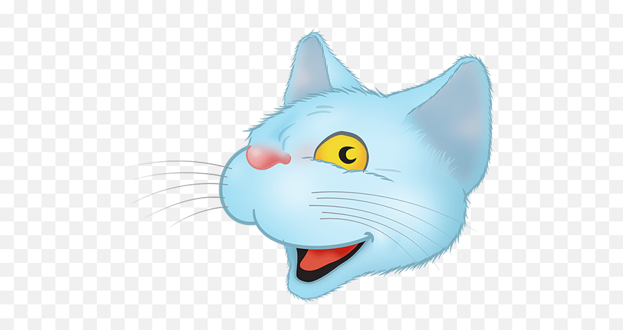 Blue Cat Emoji By Yann Le Roux - Happy,Catemoji