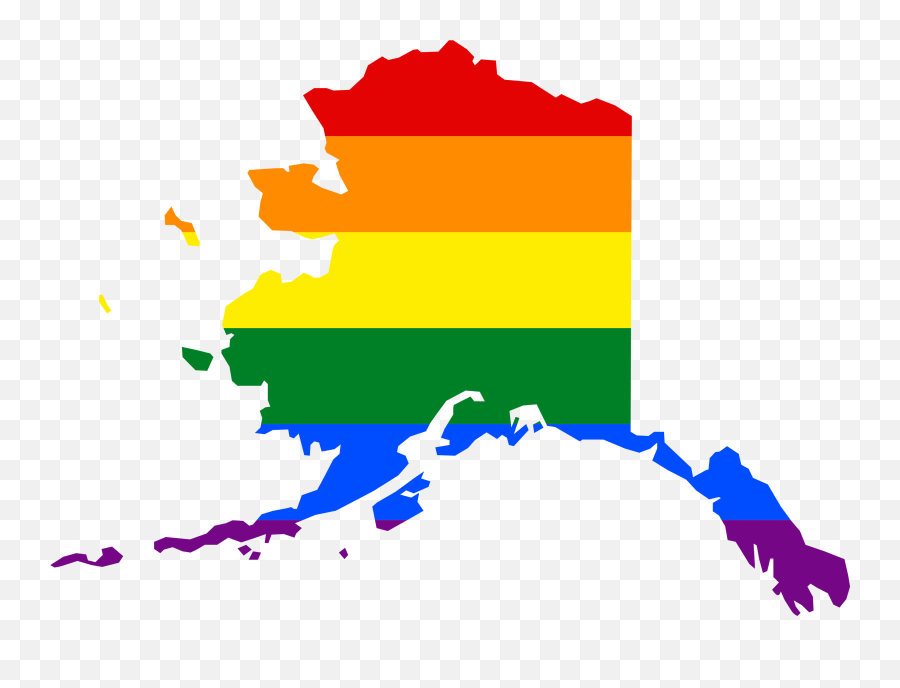 Lgbt Flag Map Of Alaska - Alaska Map Flag Emoji,Alaska Flag Emoji