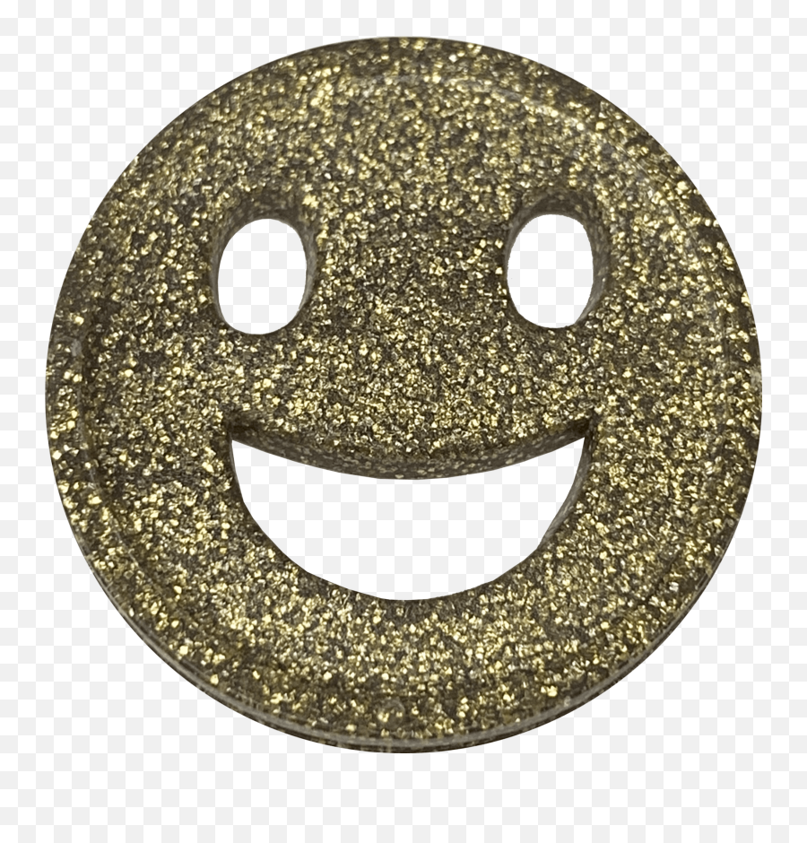 Gold Glitter Smile Happy Face Tokens - Smiley Emoji,Glitter Emoticon