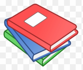 Clip Art Of Stack Of Three Books With - Books Clipart Emoji,Arms Up Emoticon