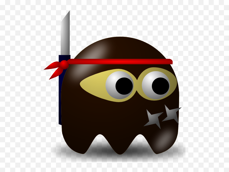 Pcman Game Clip Art At Clker - Ninja Pacman Emoji,Ninja Emoji Copy And Paste