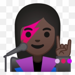 Woman Singer Emoji With Dark Skin Tone - Emojis Cantante,Level 5 Emoji