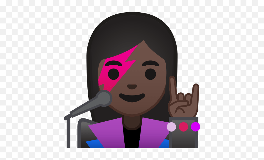 Woman Singer Emoji With Dark Skin Tone - Emojis Cantante,Level 5 Emoji