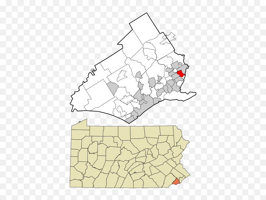 Delaware County Pennsylvania - Simple Map Of Lansdowne Emoji,450 Emoji