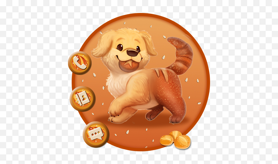 Bread Doggy Themes Live Wallpapers - Cute Animal Food Drawings Emoji,Doggy Emoji