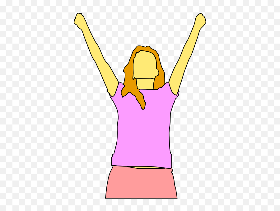 Raising Her Hand Clipart Transparent - Human Raising Hand Cartoon Emoji,Person Raising Both Hands In Celebration Emoji