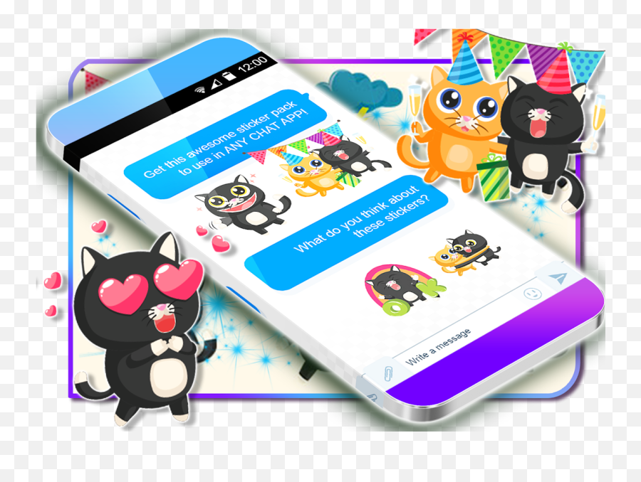 Kitty Messenger Stickers 1 - Cartoon Emoji,Messenger Emoticons Download