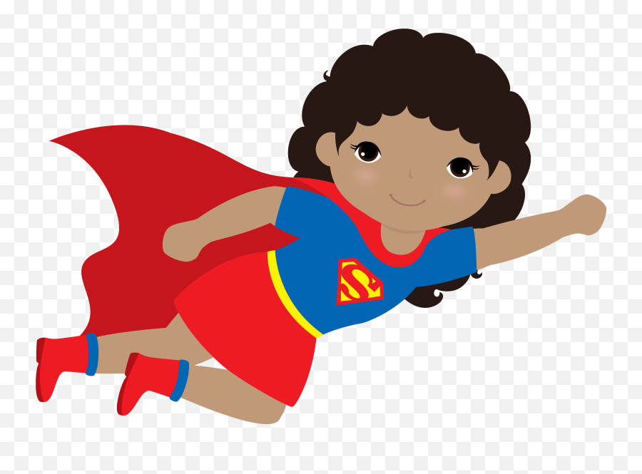 Kid Supergirl Clipart - Kid Super Girl Clipart Emoji,Supergirl Emoji