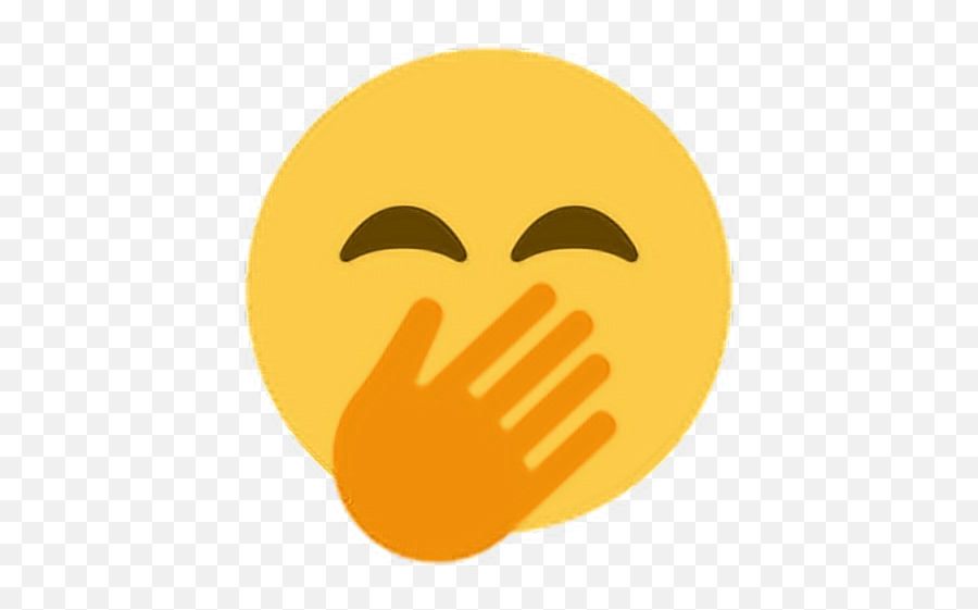 Happy Laughing Hand Handcover Mouth - Face With Hand Over Mouth Emoji,Happy Emoji With Hands
