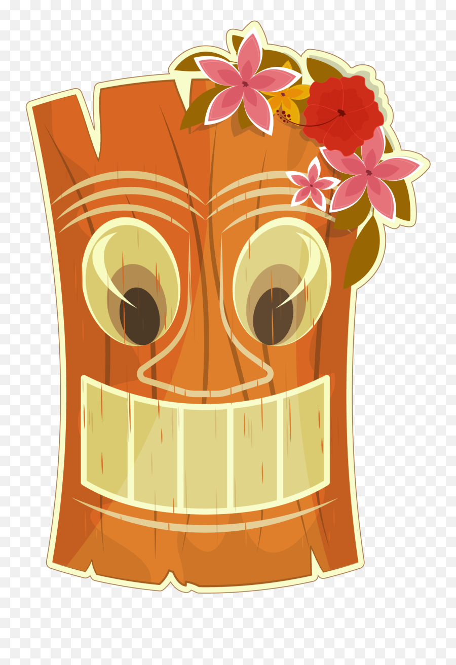 Luau Clipart Tiki Bar Luau Tiki Bar Tra 1404093 - Png Tiki Hawaii Clip Art Emoji,Tiki Head Emoji