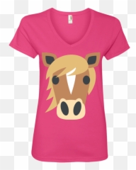 Horse Face Emoji Ladies V Neck T Shirt - Mens T Shirt,Horse Emoji Png