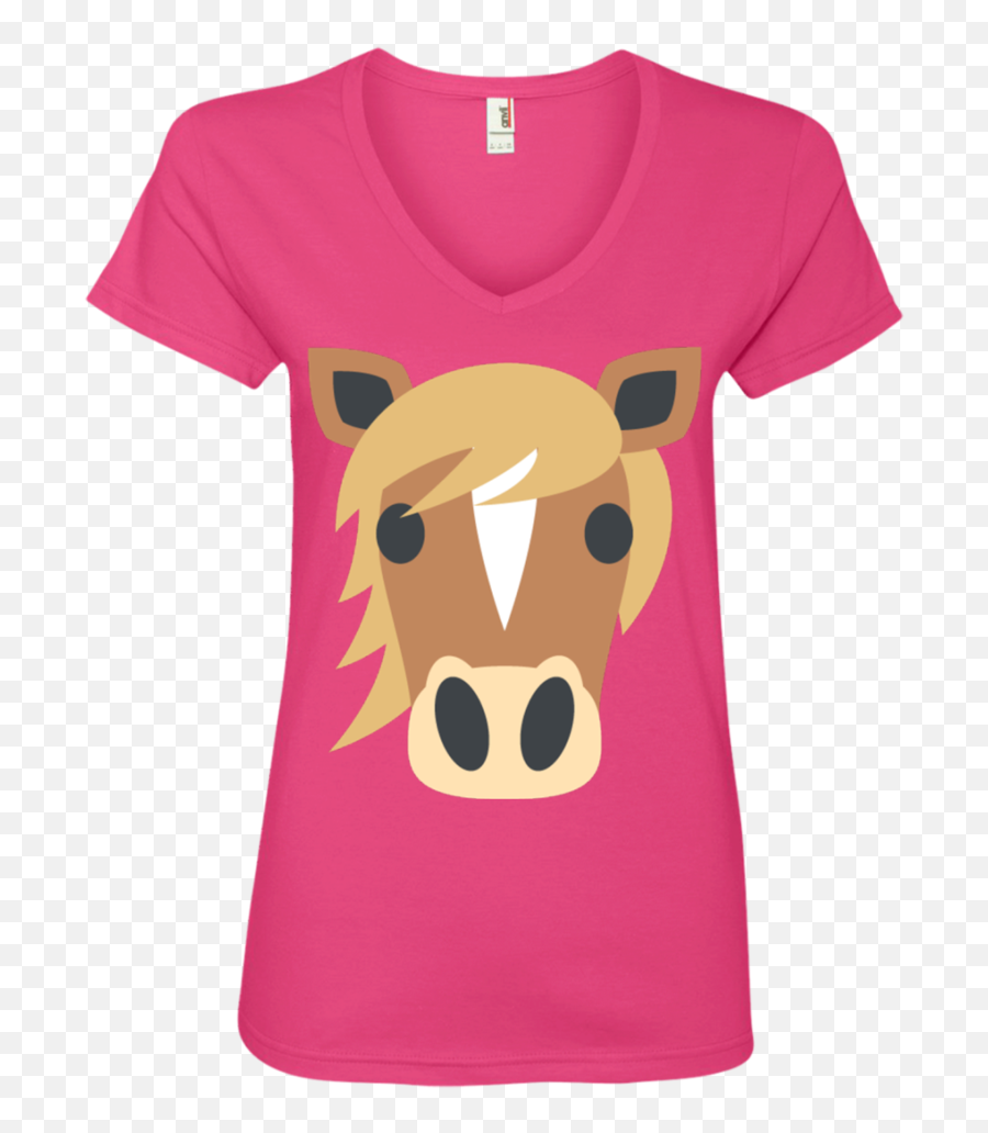 Horse Face Emoji Ladies V Neck T Shirt - Mens T Shirt,Horse Emoji Png