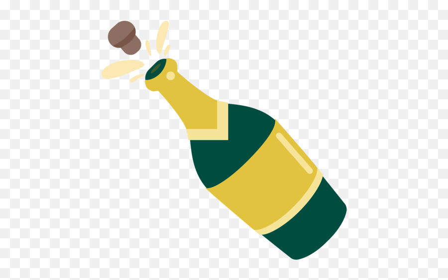 Bottle With Popping Cork Emoji - Emoji Bouteille,Champagne Emoji