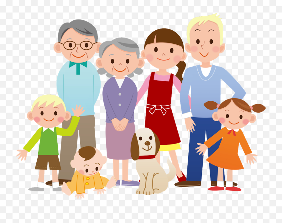 Transparent Clipart Family Cartoon - Dibujo De Familia Animado Emoji,Family Emoji Transparent