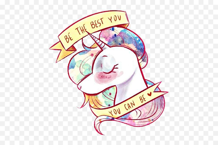 Unicorn Cute Watercolour Colorful Handpainted Colorspla - Unicorn Badge Emoji,Vt Emoji