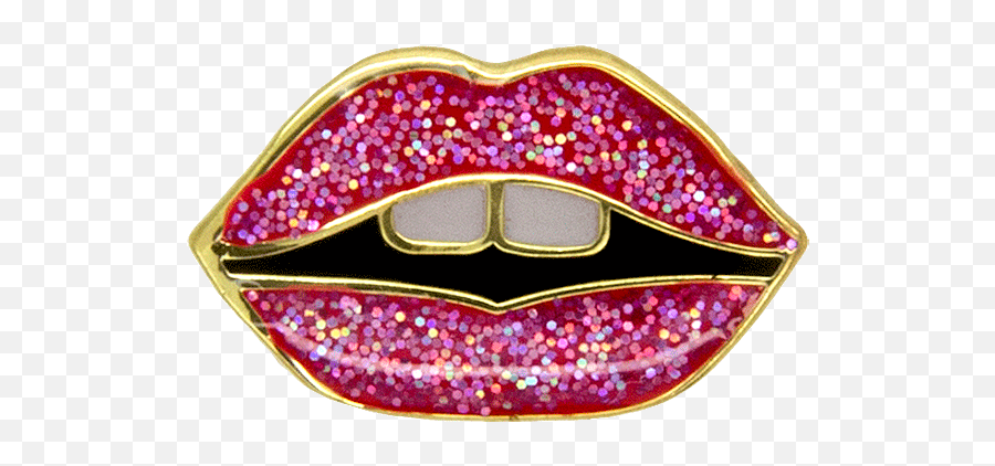 Mini Lips Pin Pink Glitter - Ring Clipart Large Size Png Sparkly Emoji,Ring Emoji Png